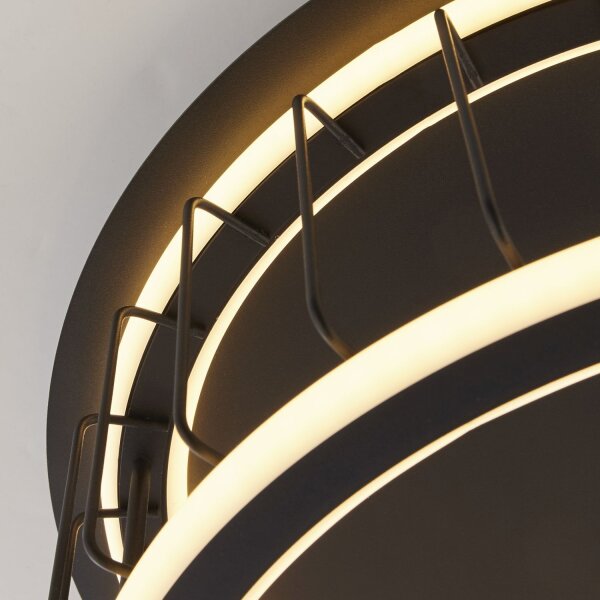 Plafonnier LED rond noir blanc 3000 K 1074 lm D : 40 cm