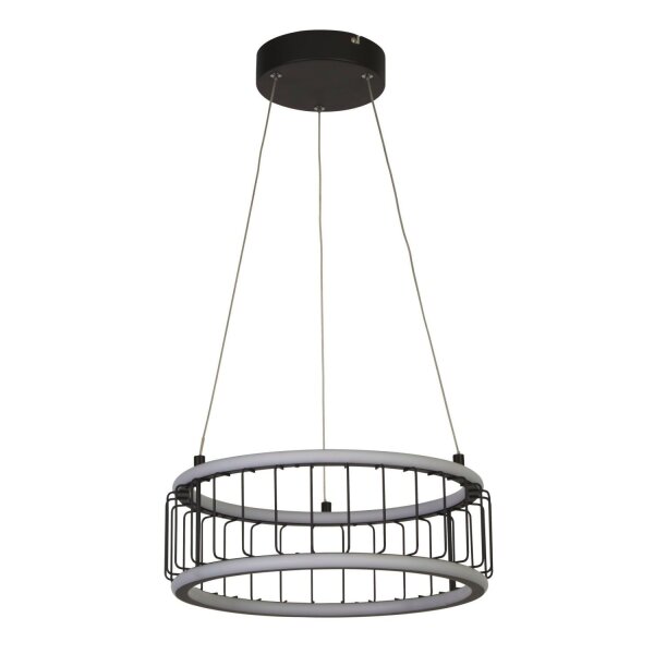Suspension LED Ring Ø 38 cm Noir Blanc 3000 K 1976 lm