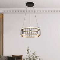 Suspension LED Ring Ø 38 cm Noir Blanc 3000 K 1976 lm