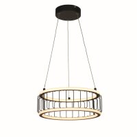 Suspension LED Ring Ø 38 cm Noir Blanc 3000 K 1976 lm