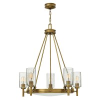 Lustre Art Nouveau avec abat-jour en laiton