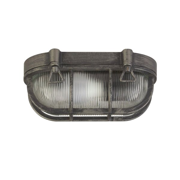 Applique extérieure IP44 E27 H : 25 cm Maritim en argent antique