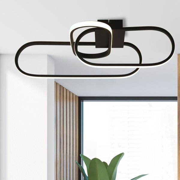 Plafonnier LED noir 3000/4500/6500 K 1812 lm métal