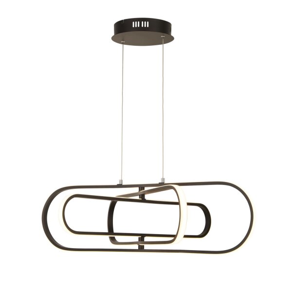 Lampe à suspendre LED noire couleur de lumière réglable L : 80 cm