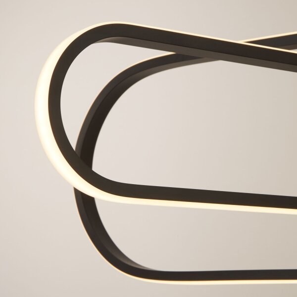 Lampe à suspendre LED noire couleur de lumière réglable L : 80 cm