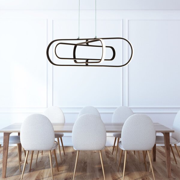 Lampe à suspendre LED noire couleur de lumière réglable L : 80 cm