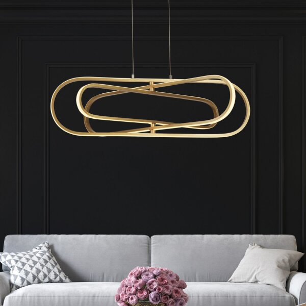 Suspension LED en or 3000/4500/6500 K L : 80 cm