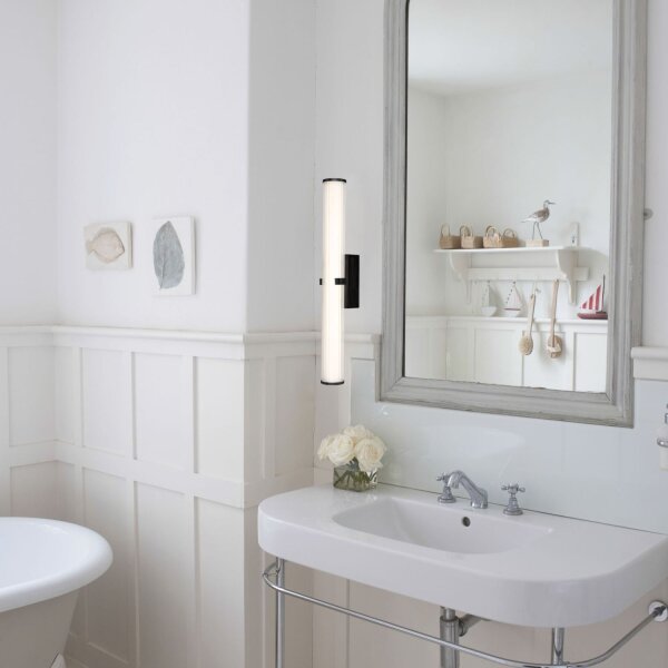 Luminaire LED pour salle de bain mural 63 cm IP44 verre métal 3000 K