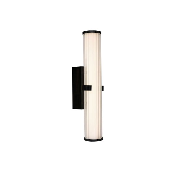 Lampe LED pour miroir IP44 verre H : 43 cm clair noir 3000 K