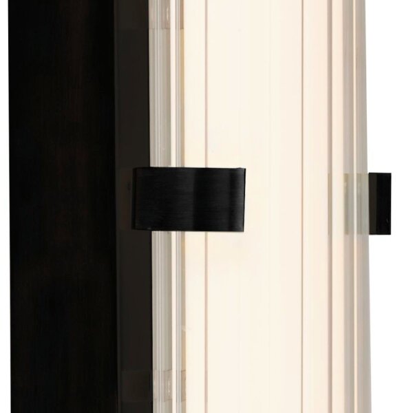 Lampe LED pour miroir IP44 verre H : 43 cm clair noir 3000 K