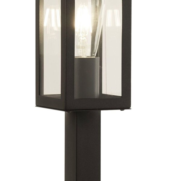 Lampe dextérieur IP44 E27 45 cm noir verre acier inoxydable Moderne