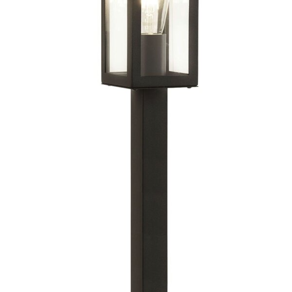 Lampe dextérieur acier inoxydable verre IP44 E27 90 cm noir