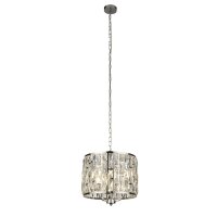 Suspension ronde Ø 38 cm cristal en chrome clair...