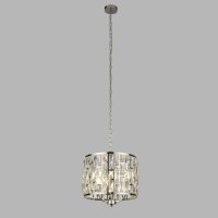 Suspension ronde Ø 38 cm cristal en chrome clair...