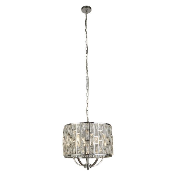 Lampe à suspendre cristal 5x E14 D : 44 cm Art Déco rond