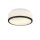 Plafonnier de salle de bain Ø 23 cm rond verre blanc noir IP44