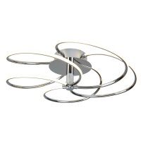 Plafonnier LED Salon Chrome Blanc 3000 K L : 56 cm