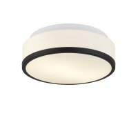 Plafonnier rond salle de bain Ø 29 cm verre blanc...
