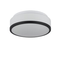 Plafonnier rond salle de bain Ø 29 cm verre blanc...