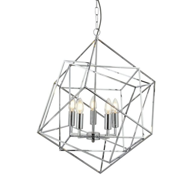 Lampe à suspendre Métal Moderne 5-flamme E14 Chrome