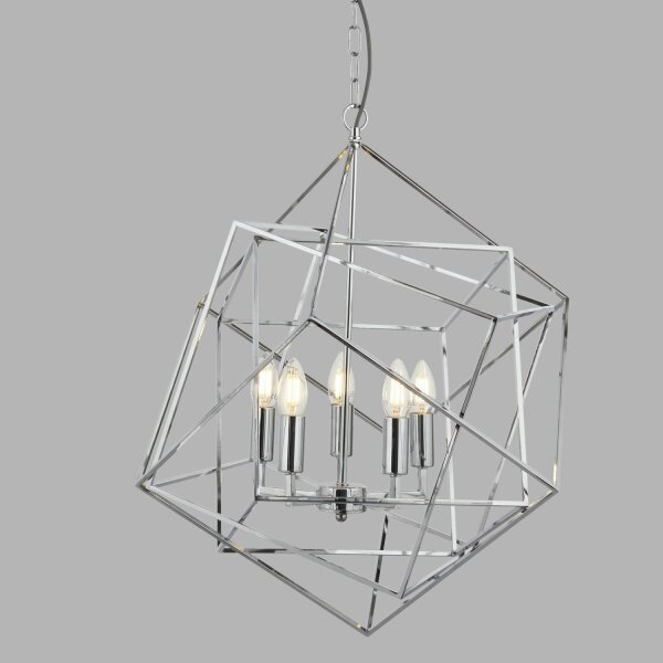 Lampe à suspendre Métal Moderne 5-flamme E14 Chrome