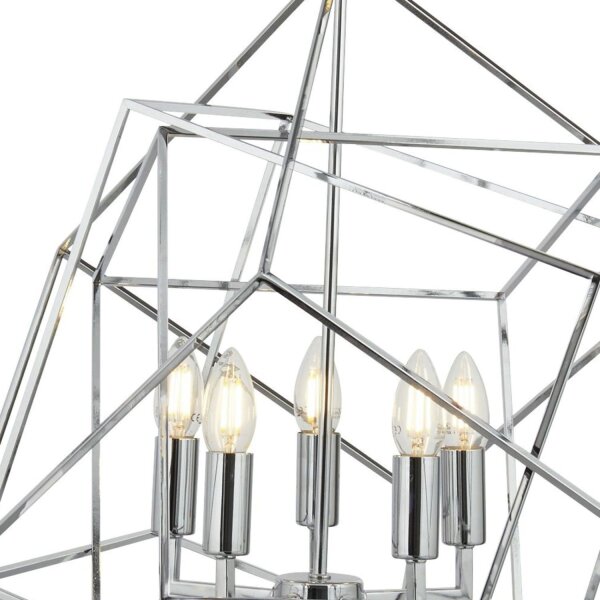 Lampe à suspendre Métal Moderne 5-flamme E14 Chrome