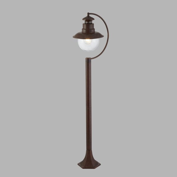 Lampe dextérieur jardin IP44 E27 110 cm brun rouille verre métal