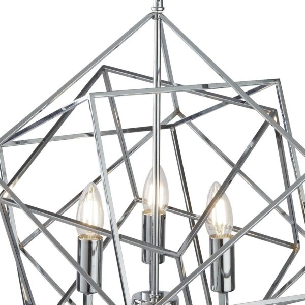 Suspension chrome 3x E14 L : 48 cm Métal Moderne HANNAH