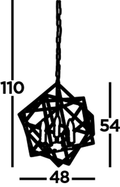 Suspension chrome 3x E14 L : 48 cm Métal Moderne HANNAH