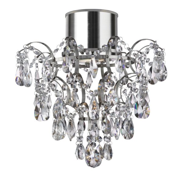 Lampe de plafond IP44 cristal Ø 36 cm GU10 chrome Salle de bains