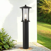 Lampadaire extérieur IP44 73 cm E27 Noir Alu Verre...