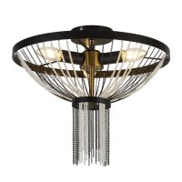 Plafonnier rond Ø 40 cm Noir Métal...