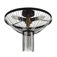 Plafonnier rond Ø 40 cm Noir Métal...