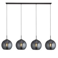 Lampe &agrave; suspendre 4 flammes noir gris fum&eacute;...