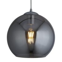Lampe &agrave; suspendre E27 D : 25 cm Chrome Gris...
