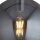 Lampe à suspendre E27 D : 25 cm Chrome Gris fumé Verre Métal