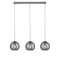 Lampe &agrave; suspendre 3 flammes chrome gris...