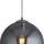 Lampe à suspendre verre fumé E27 Ø 30 cm sphère abat-jour gris noir
