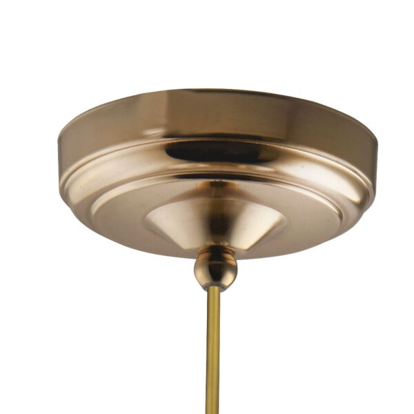 Suspension boule verre Ø 30 cm E27 en laiton antique ambre