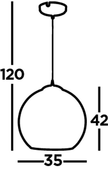 Lampe à suspendre verre rond Ø 35 cm E27 en laiton antique ambre