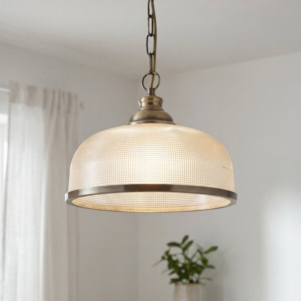 Suspension verre métal Ø 27 cm rond H : max. 1,2 m E27
