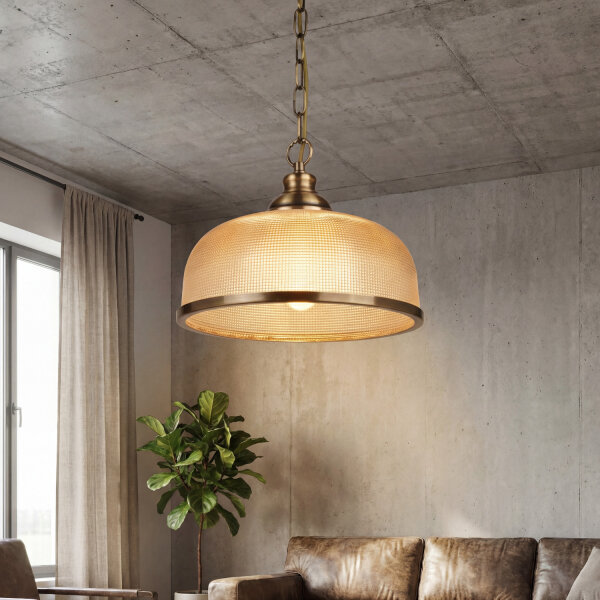 Suspension verre métal Ø 27 cm rond H : max. 1,2 m E27