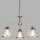 Lampe à suspendre 3-flamme E27 verre métal art nouveau en argent