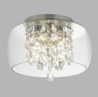 Plafonnier salle de bain IP44 D : 28 cm verre 3x G9