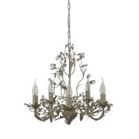 Lustre en cristal Floral en shabby crème or...