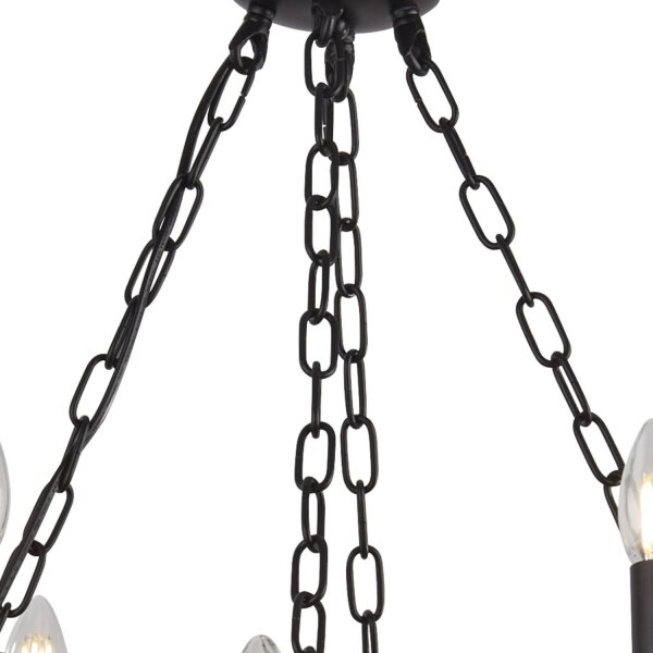Lustre fer forgé Ø 89 cm Noir Rustique 12x E14