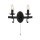 Applique fer avec interrupteur 2 flammes noir E14 L : 32 cm