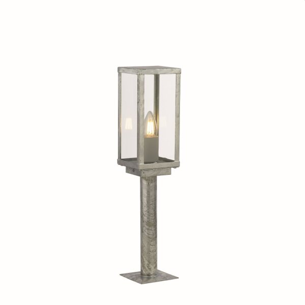 Lampe dextérieur jardin 50 cm IP44 en argent carré E27