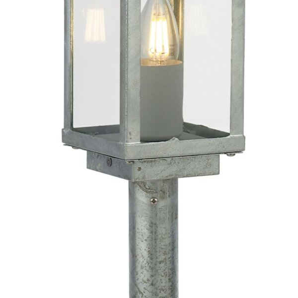 Lampe dextérieur jardin 50 cm IP44 en argent carré E27