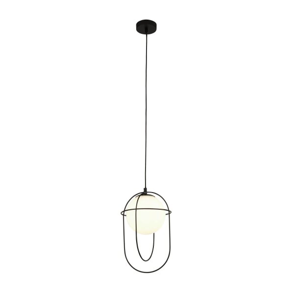 Suspension Noir Blanc E27 Verre Métal Moderne TRISTAN